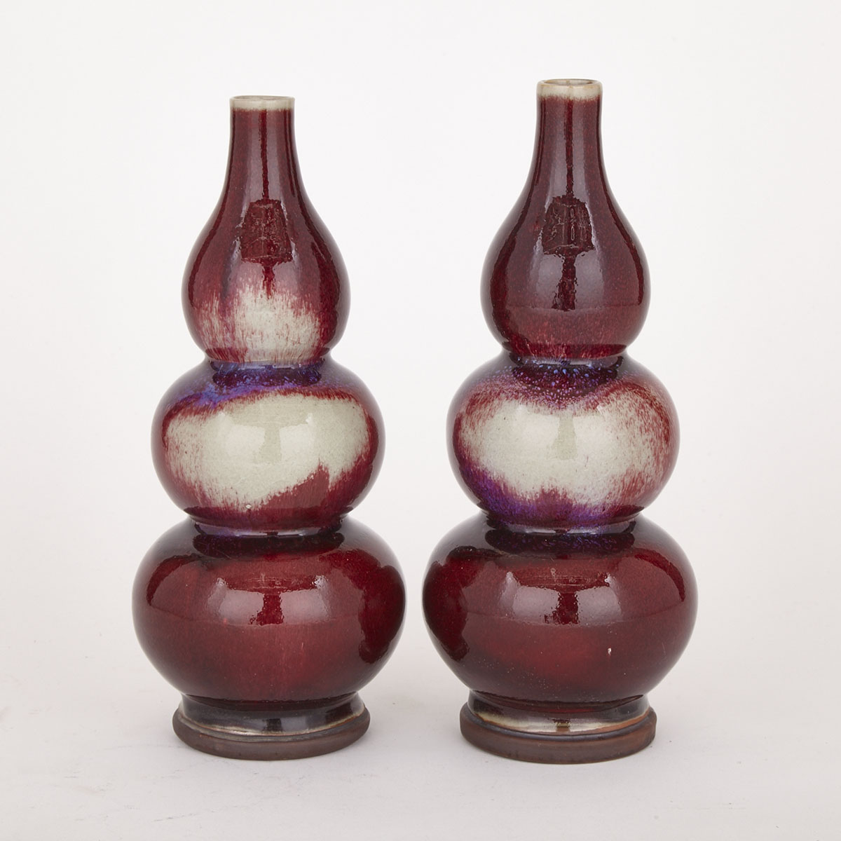 Pair of Flambe Glazed Vases