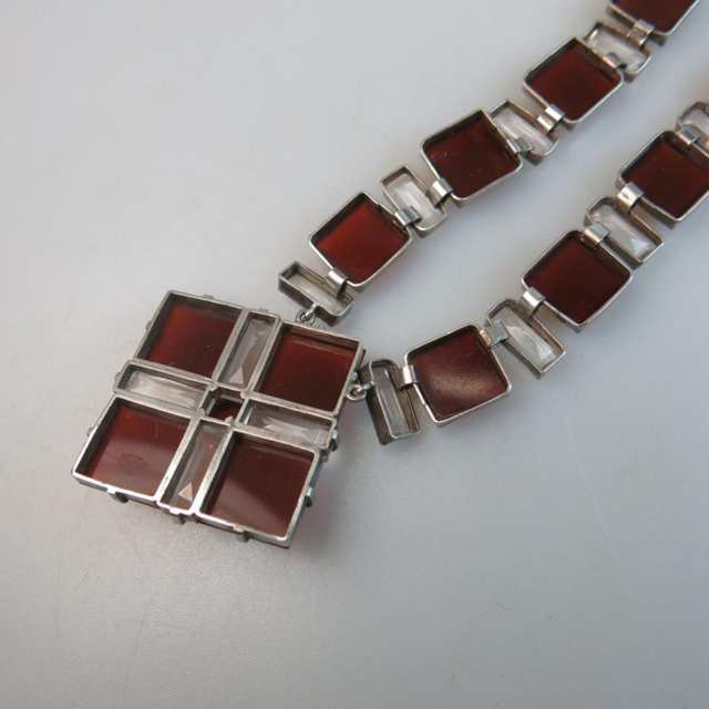 Silver Art Deco Style Necklace 