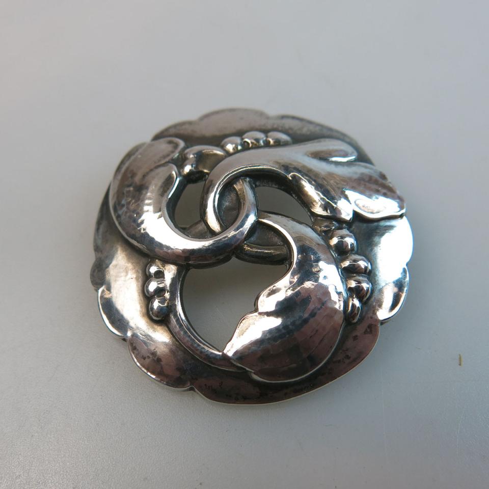 Georg Jensen Danish Sterling Silver Circular Brooch