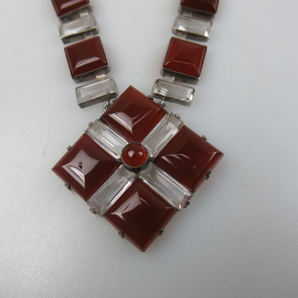 Silver Art Deco Style Necklace 