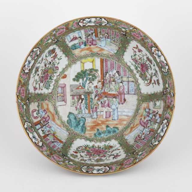Chinese Canton Porcelain Large Punch Bowl, late 19th century