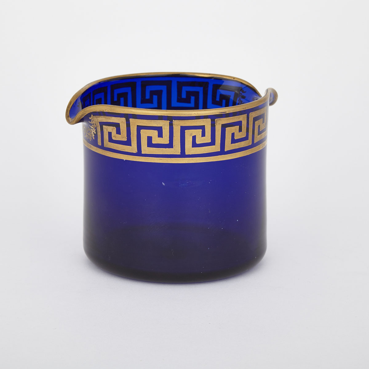 Bristol Gilt Decorated Blue Glass Wine Rinser, Isaac Jacobs, c.1805
