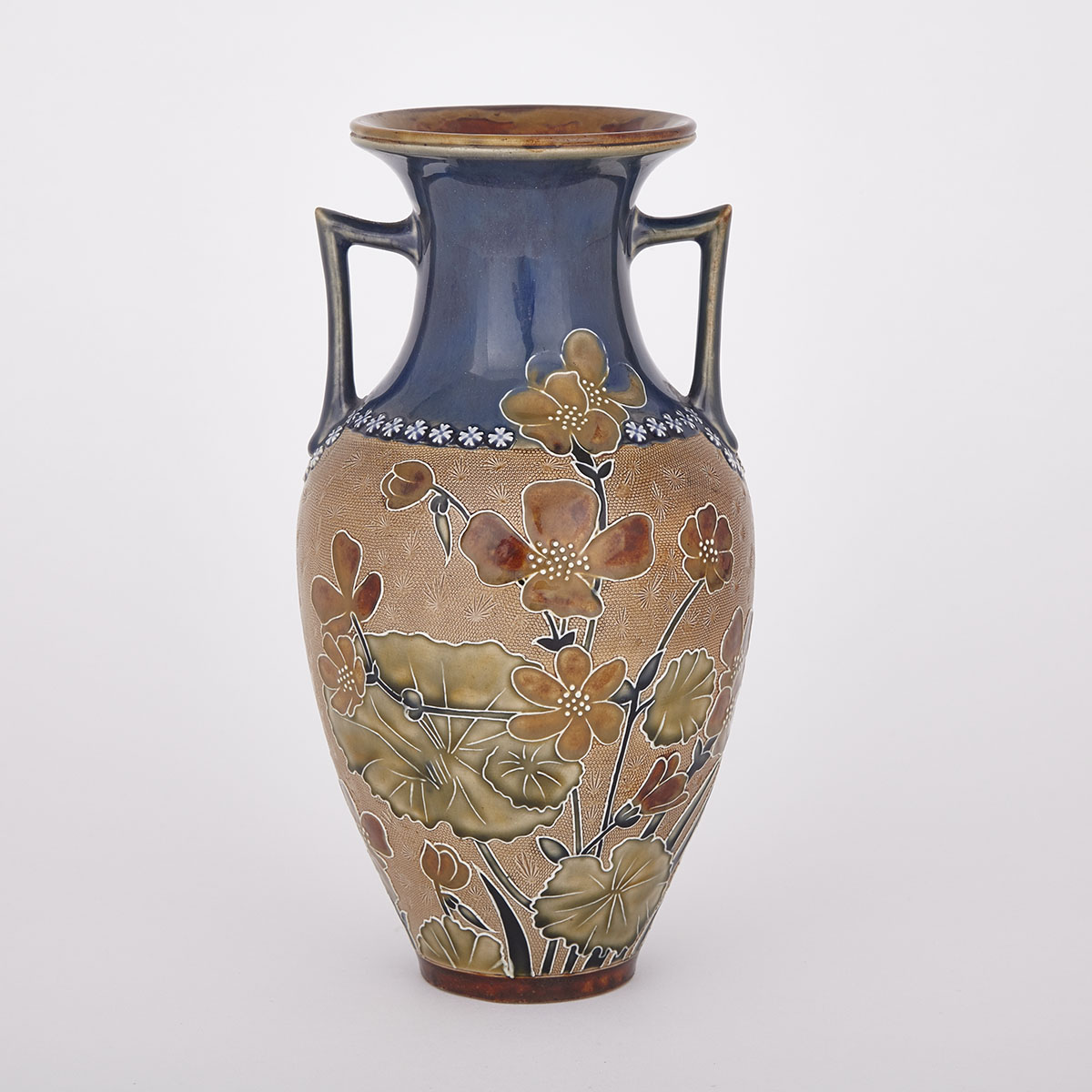 Royal Doulton ‘Art Union of London’, Doulton & Slater’s Patent Stoneware Vase, Eliza Simmance and Eleanor Tosen, early 20th century