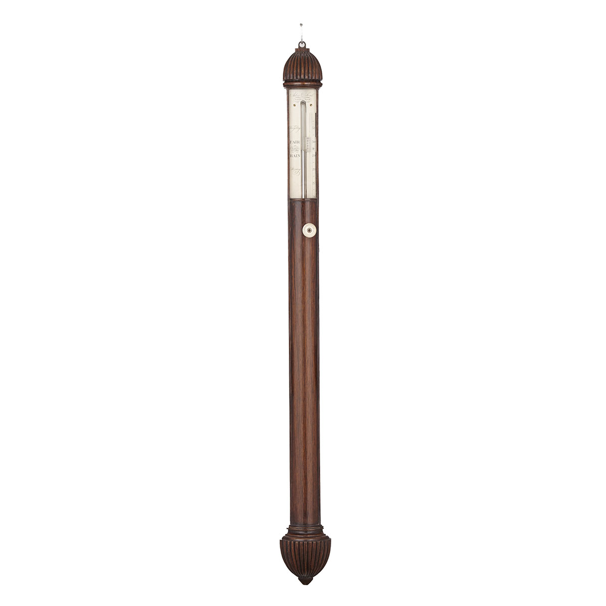 Scottish Rosewood Bow Front Stick Barometer, Alexander Adie & Son, Edinburgh, c.1840