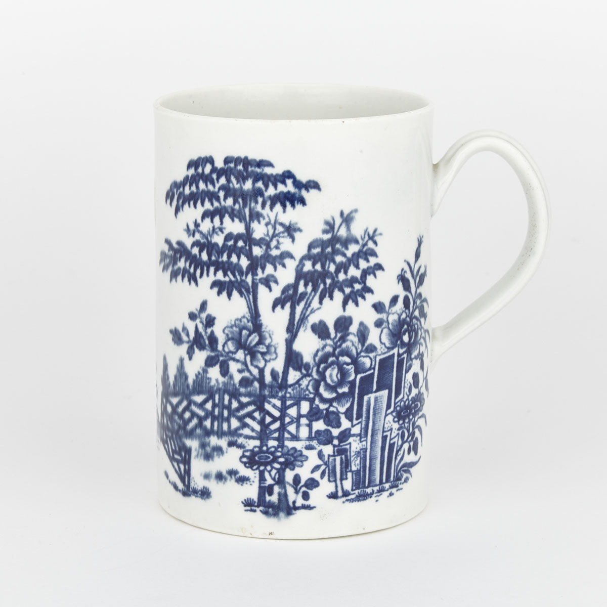 Worcester ‘Plantation’ Large Mug, c.1760-70