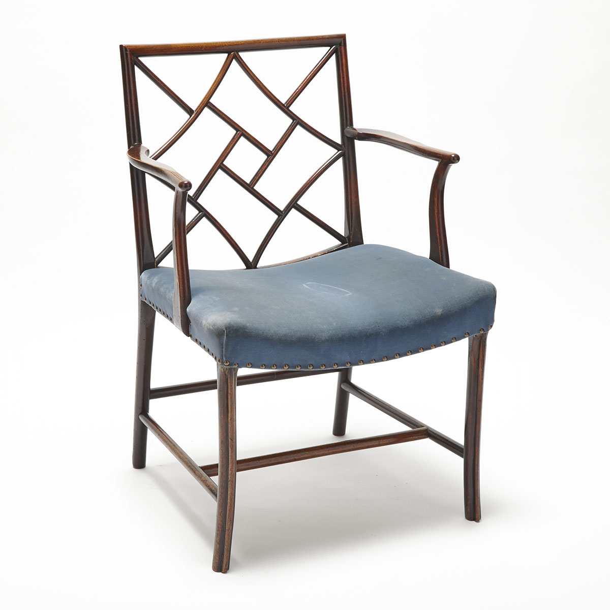 George III Mahogany ‘Cockpen’ Open Arm Chair, c.1780