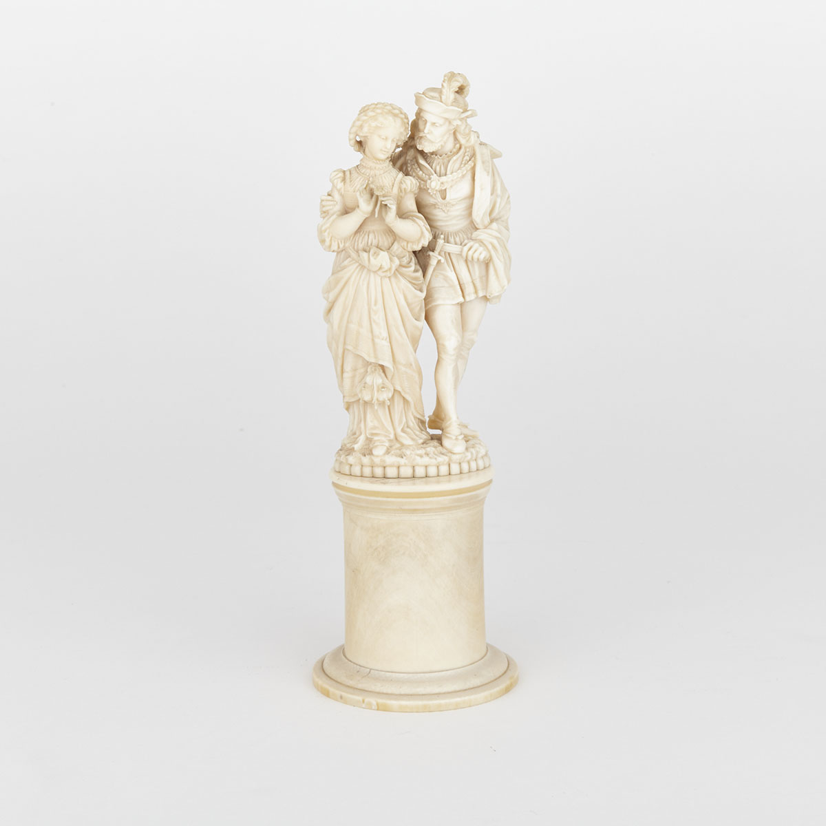 French Carved Ivory Figural Group, Dieppe, 19th century