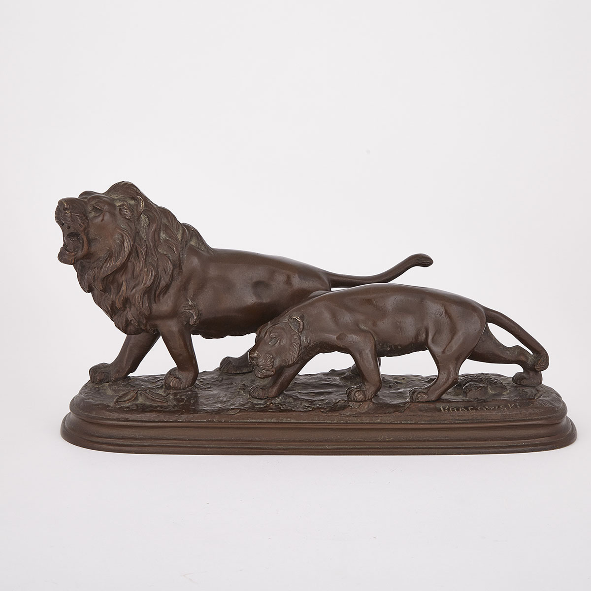 Animalier School Patinated Bronze Group, early 20th century