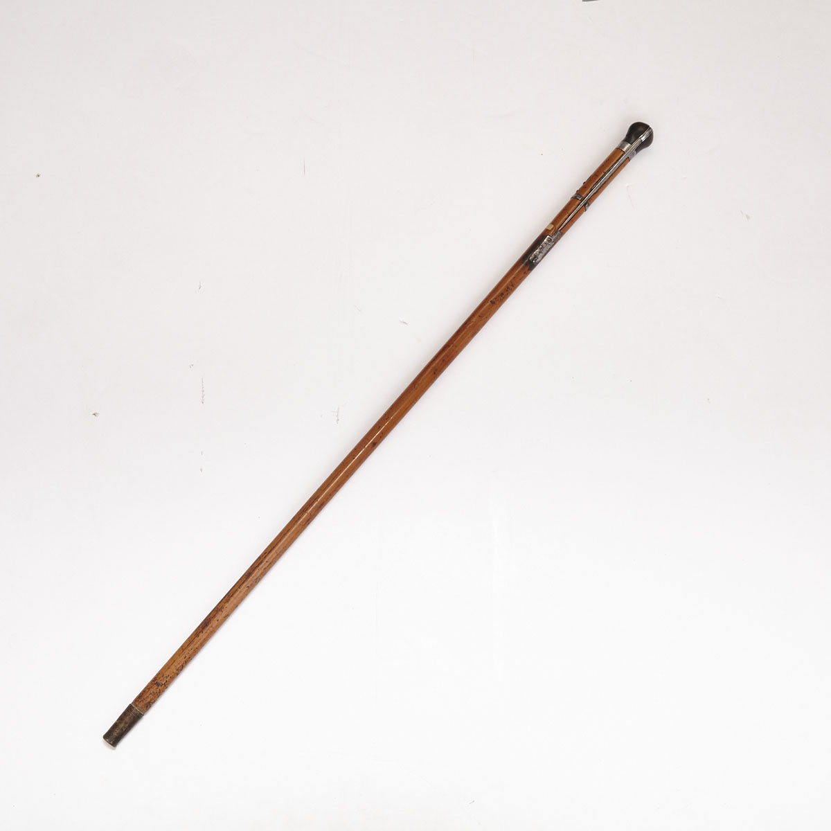 Victorian Malacca and Horn Swithblade Gadget Cane, 19th century