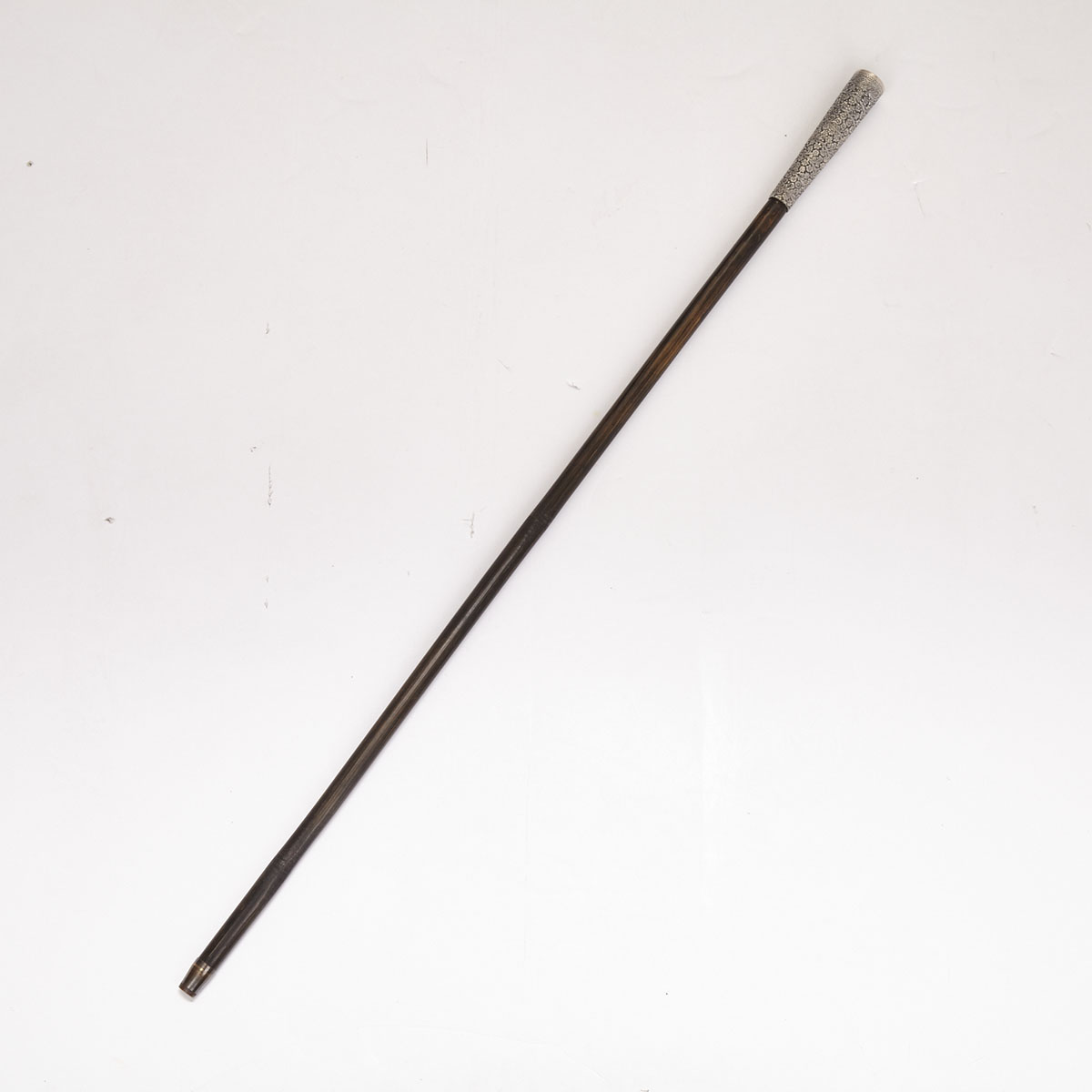 Anglo Indian Silver Mounted Bamboo Sword Gadget Cane, 19th century