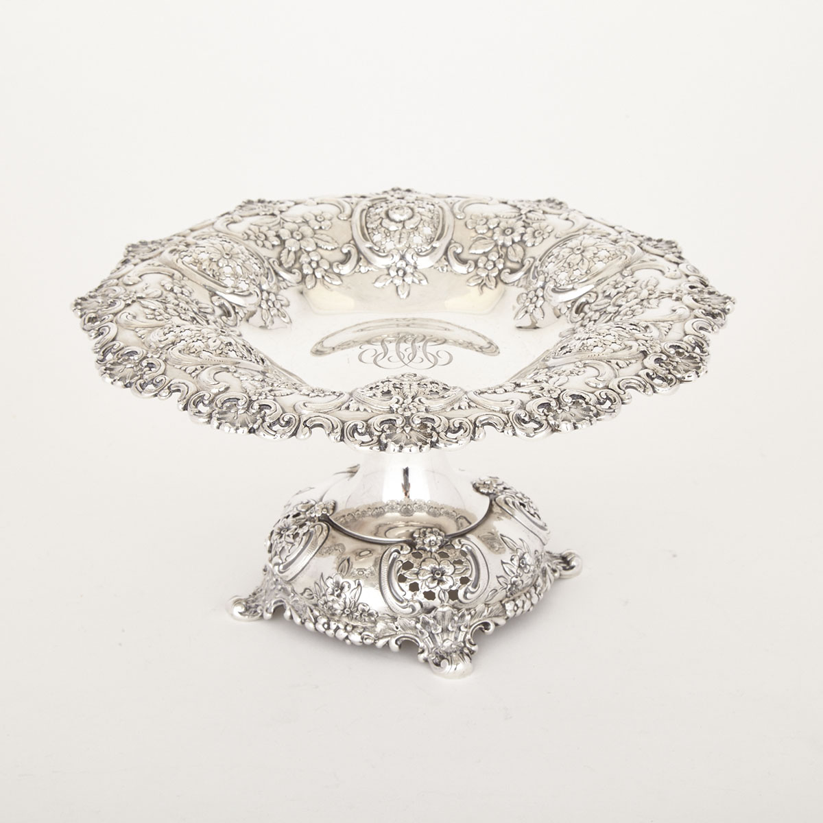 American Silver Pierced Comport, Tiffany & Co., New York, N.Y., c.1902-07