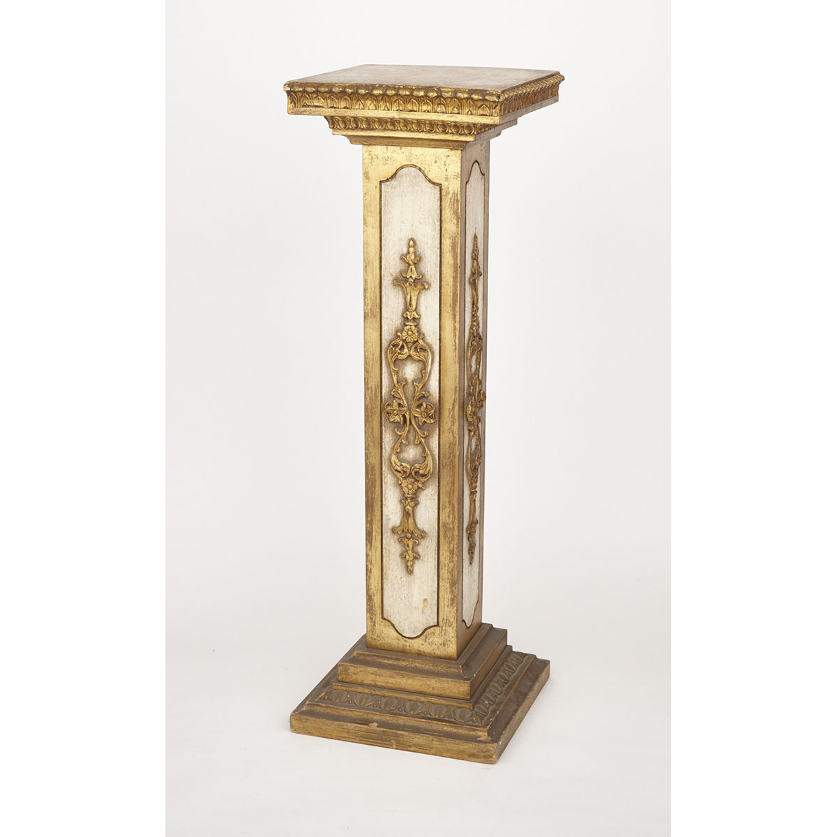 Italianate Parcel Gilt and Painted Pedestal Stand, mid 20th century