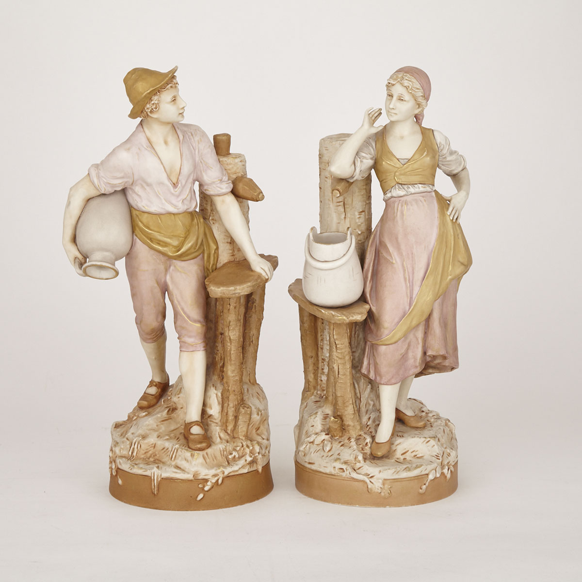 Pair of Royal Dux Figures of Water Carriers, c.1900