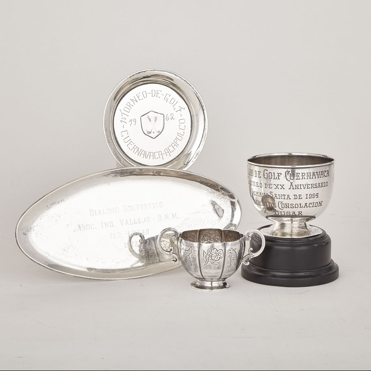 Four Mexican Silver Small Trophies, c.1950-72