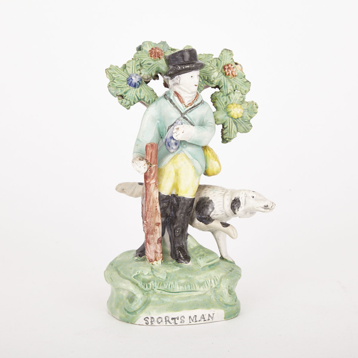 Staffordshire Pearlware Bocage Figure of a Sportsman, c.1820