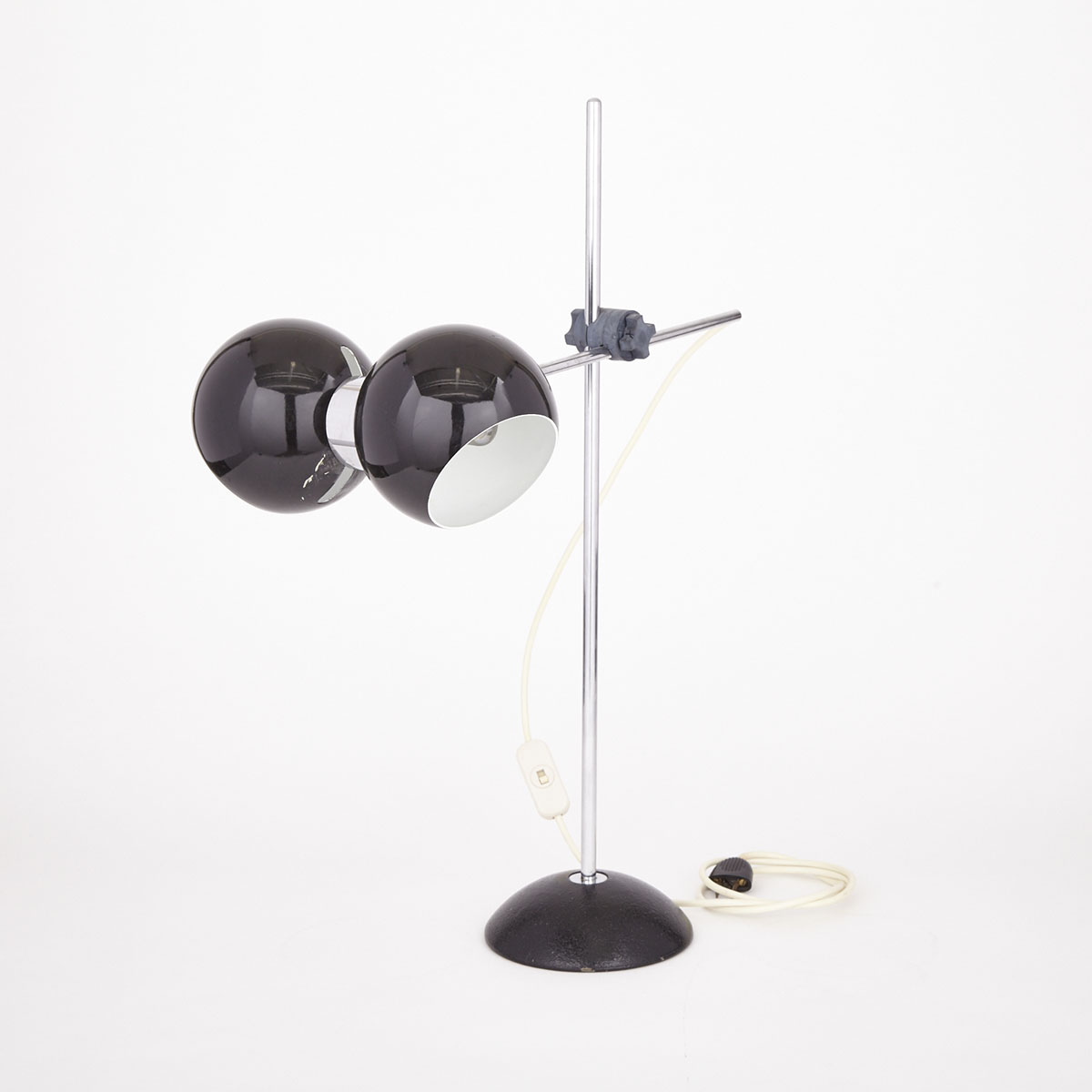 Valenti & Co. Black Lacquered and Chrome  Desk Lamp, Italy, mid 20th century