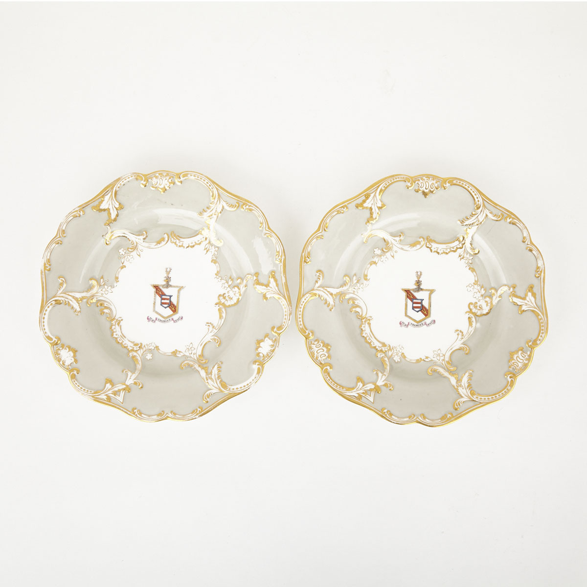 Pair of Minton Armorial Plates, c.1830-40
