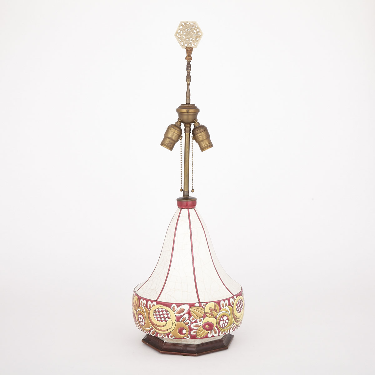 Longwy Octagonal Table Lamp, 1920s