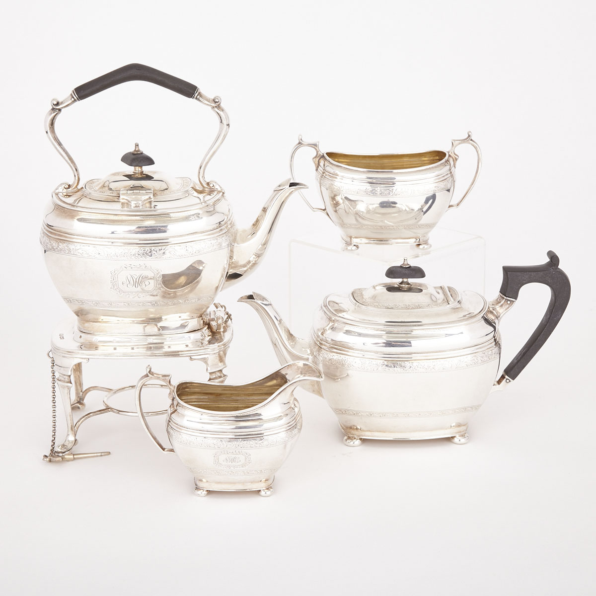 English Silver Tea Service, Harrison Brothers & Howson, Sheffield, 1930