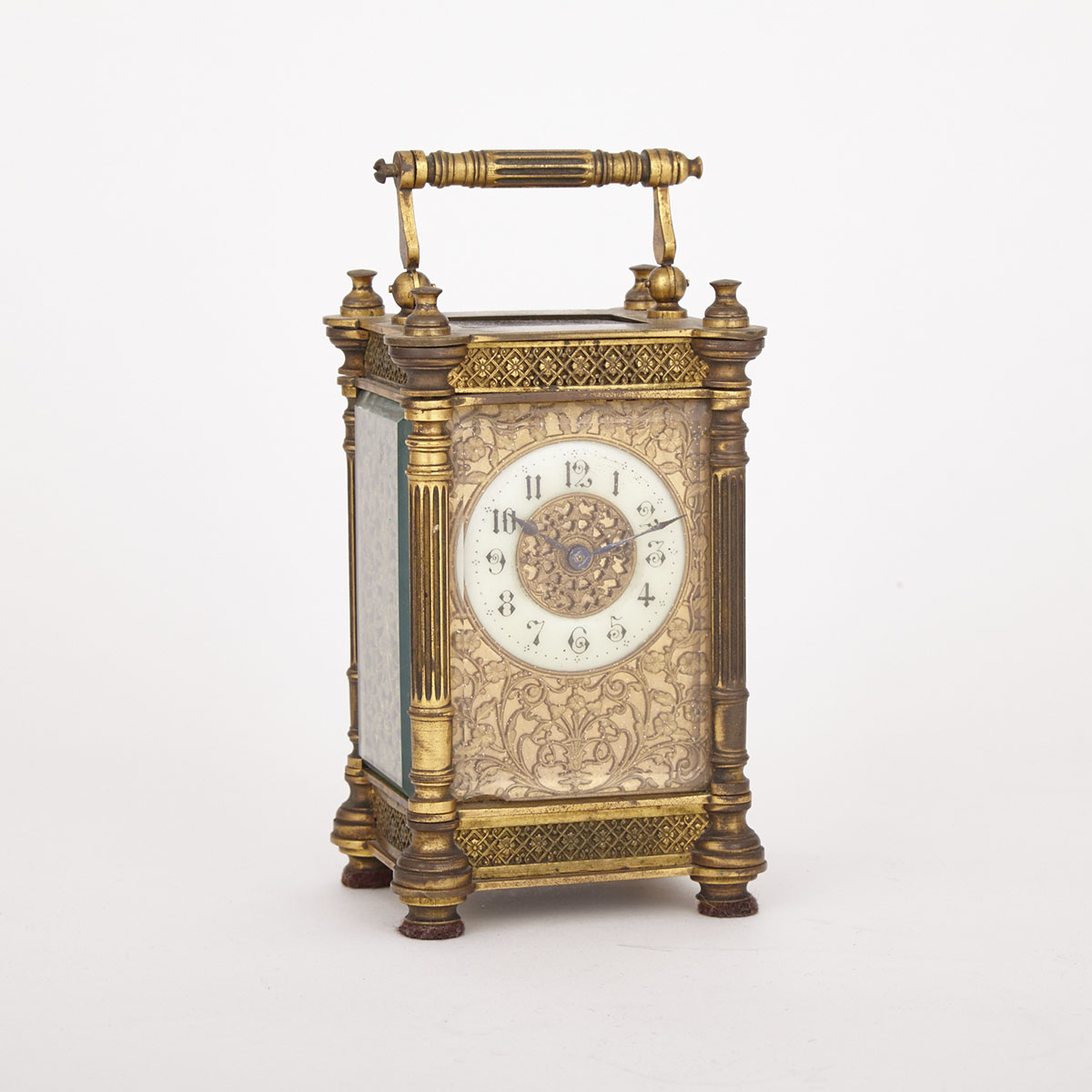 French Gilt Brass Carriage Clock, 1880