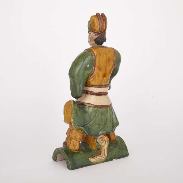 Pottery Architectural Figural Roof Tile, Mid 20th Century