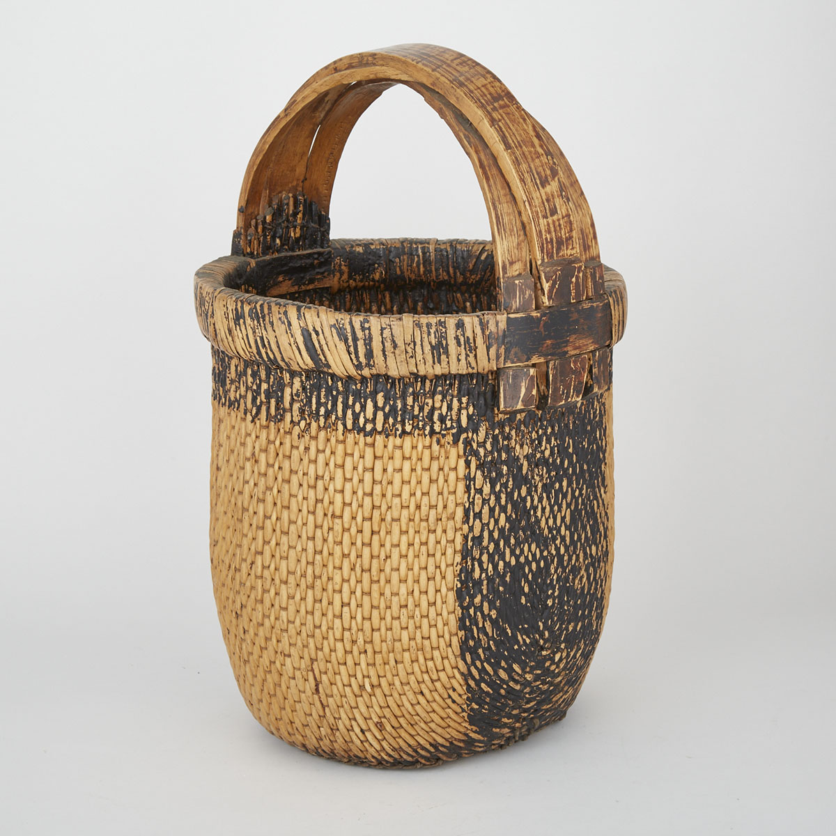 Woven Bamboo Basket, Early 20th Century