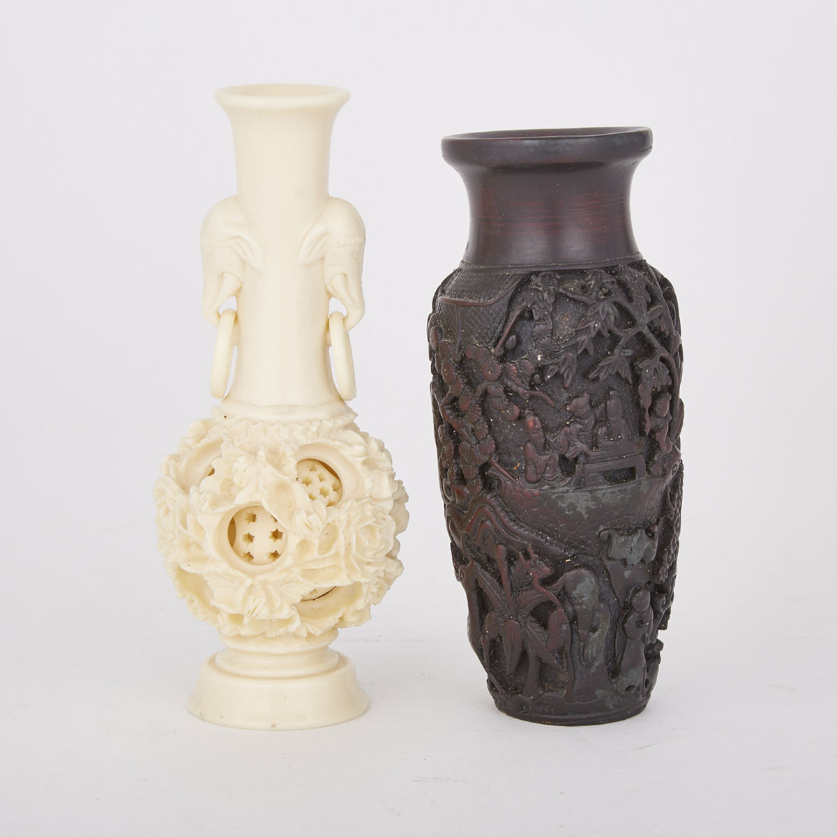 Two Carved Vases, Early 20th Century