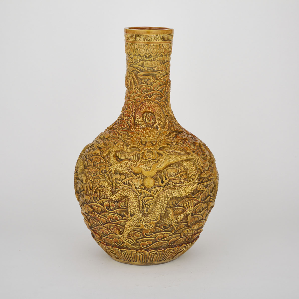 Massive Moulded Dragon Vase, Mid 20th Century