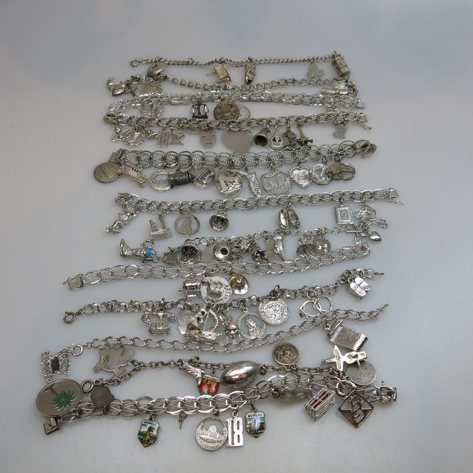 12 Sterling Silver Charm Bracelets