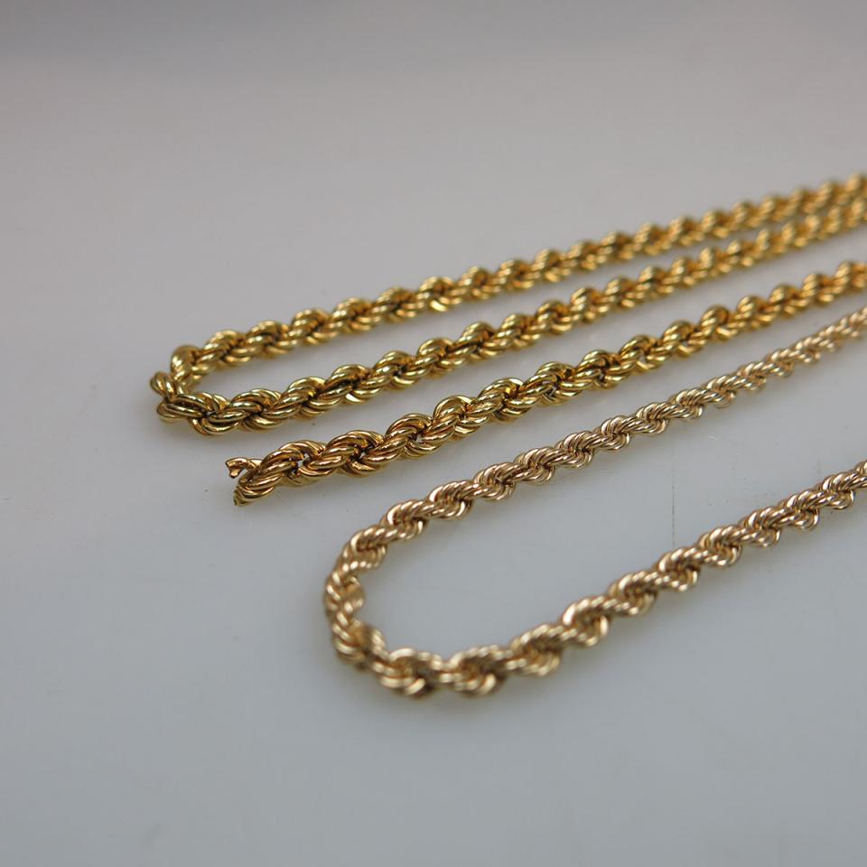 14k And 10k Yellow Gold Rope Chains