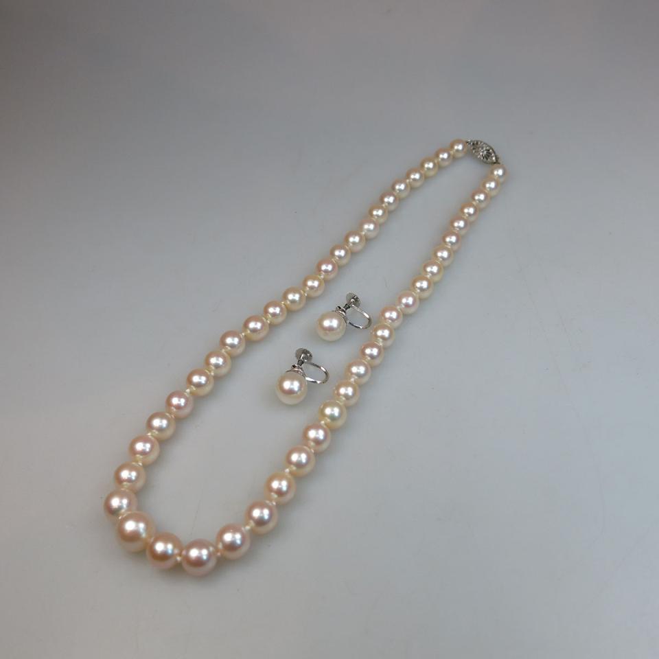 Single Strand Graduated Cultured Pearl Necklace