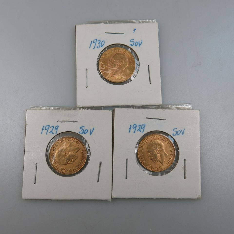 Three South African Gold Sovereigns