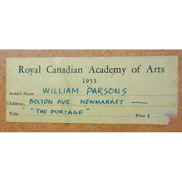 WILLIAM (BILL) PARSONS (CANADIAN, 1909-1982)  