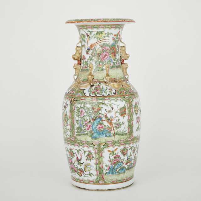 A Large Canton Famille Rose Export Vase, Late 19th Century