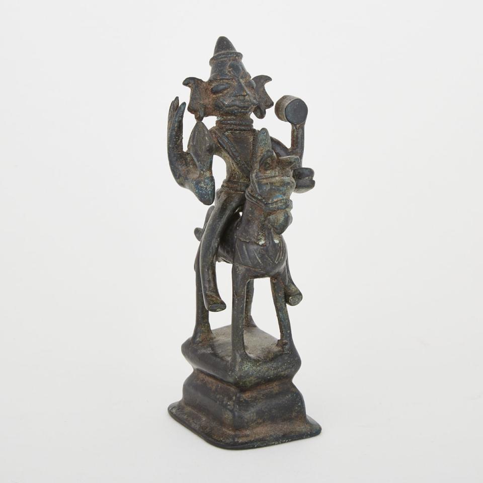 A Bronze Horse and Rider, India, 16th/17th Century