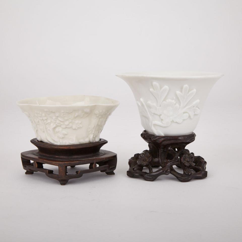 Two Blanc de Chine Dehua Libation Cups, 18th Century