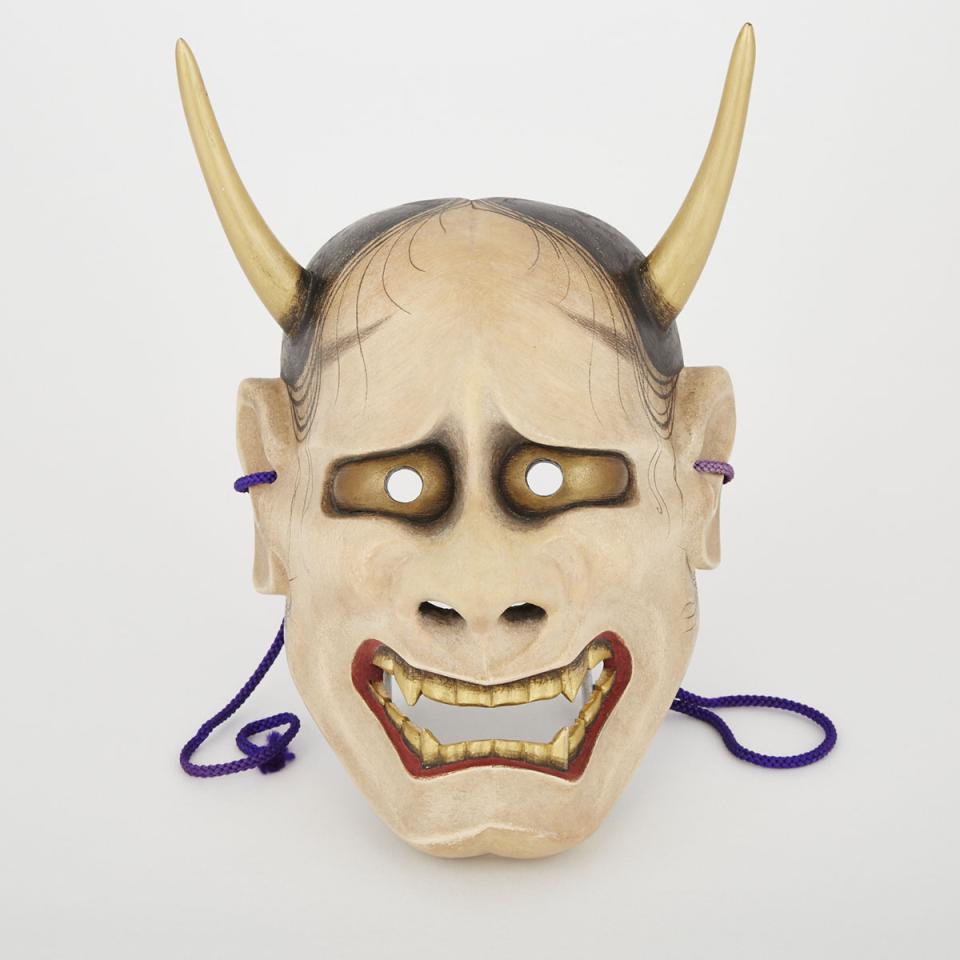 A Noh Mask of Hannya by Fujiwara Joko, 20th Century