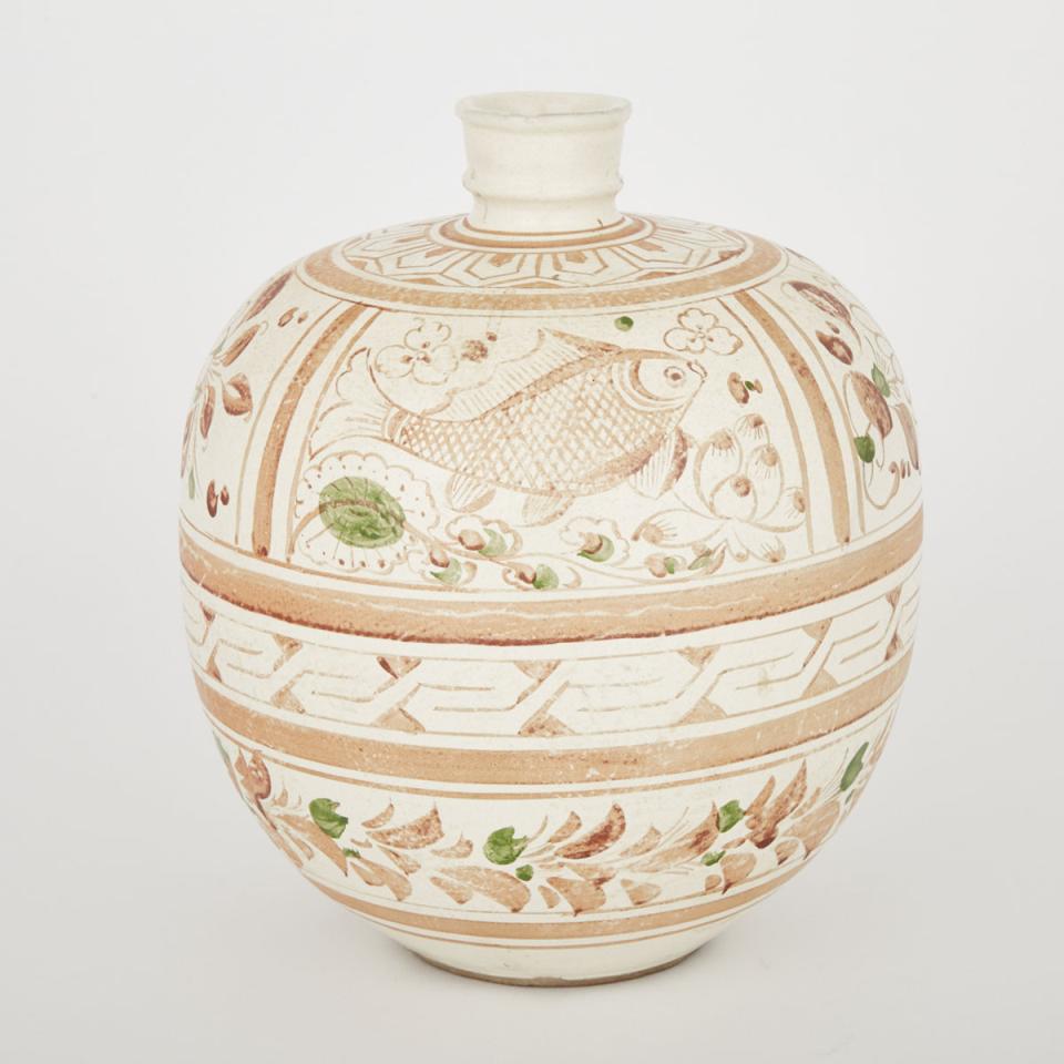 A Chinese Bidriware-Shaped Vase