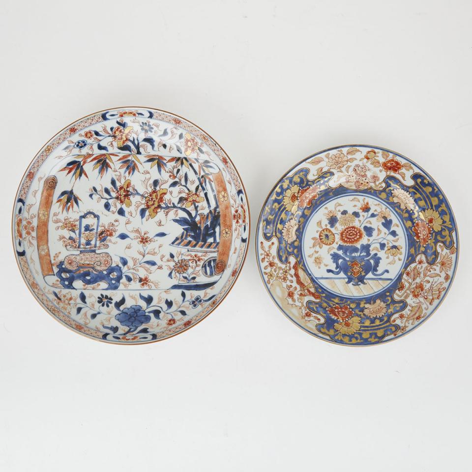 Two Chinese Export Imari Plates, Kangxi Period and Later