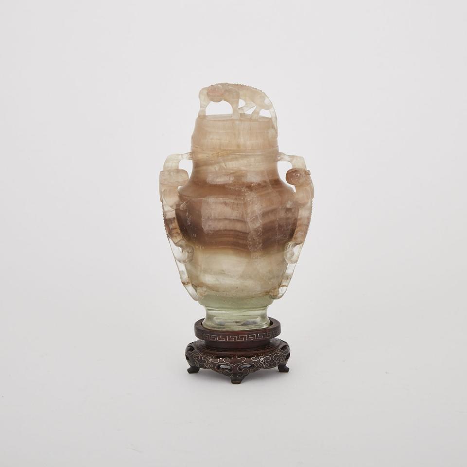 A Rock Crystal Covered Vase