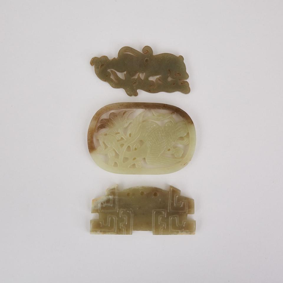 Three Flat Jade Carvings