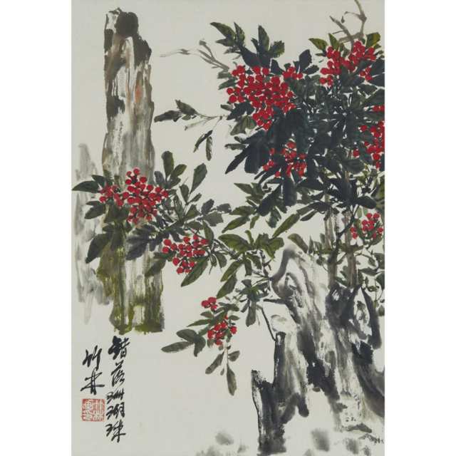 A Group of Four Chinese Floral Paintings 