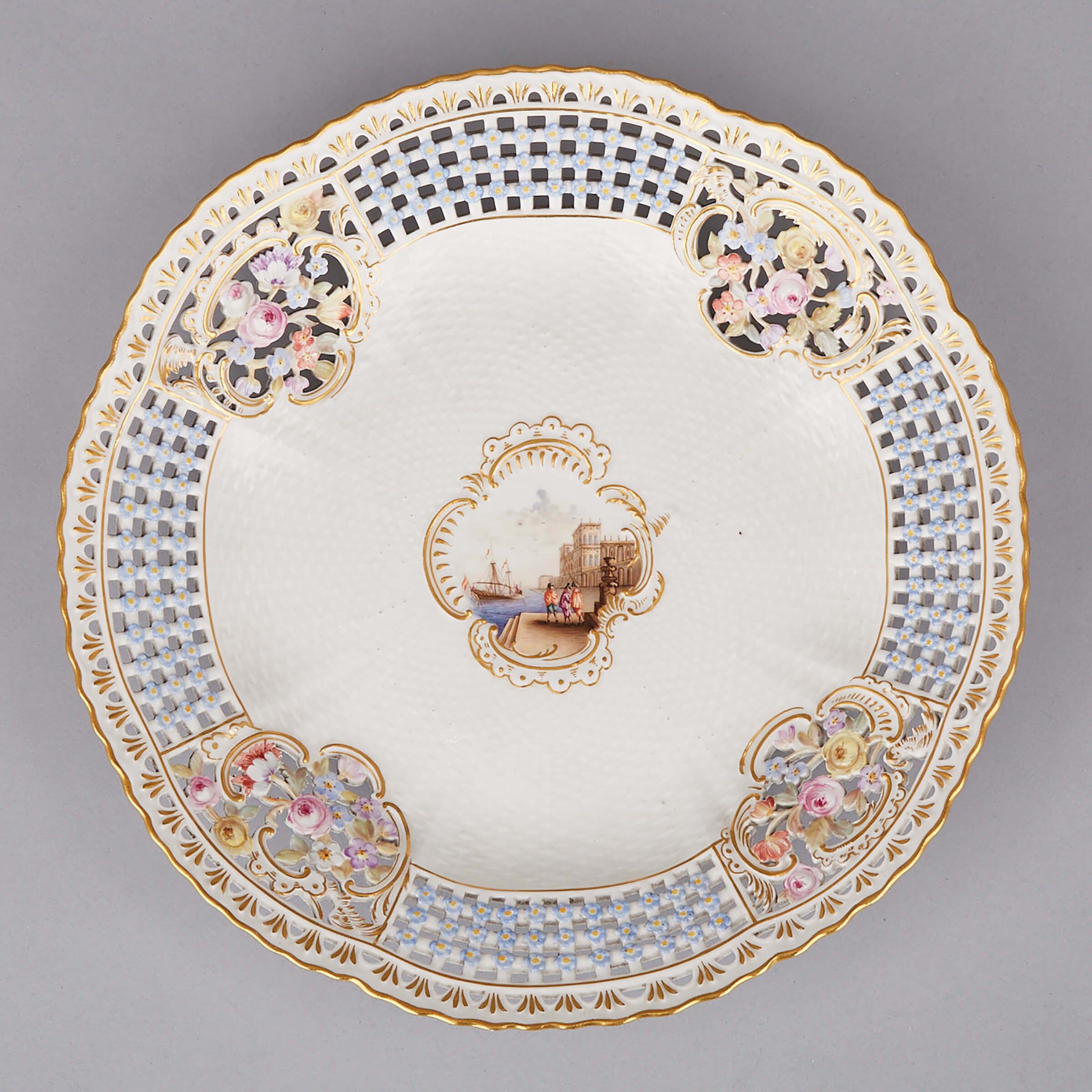 Meissen Moulded and Reticulated Cabinet Plate, c.1900