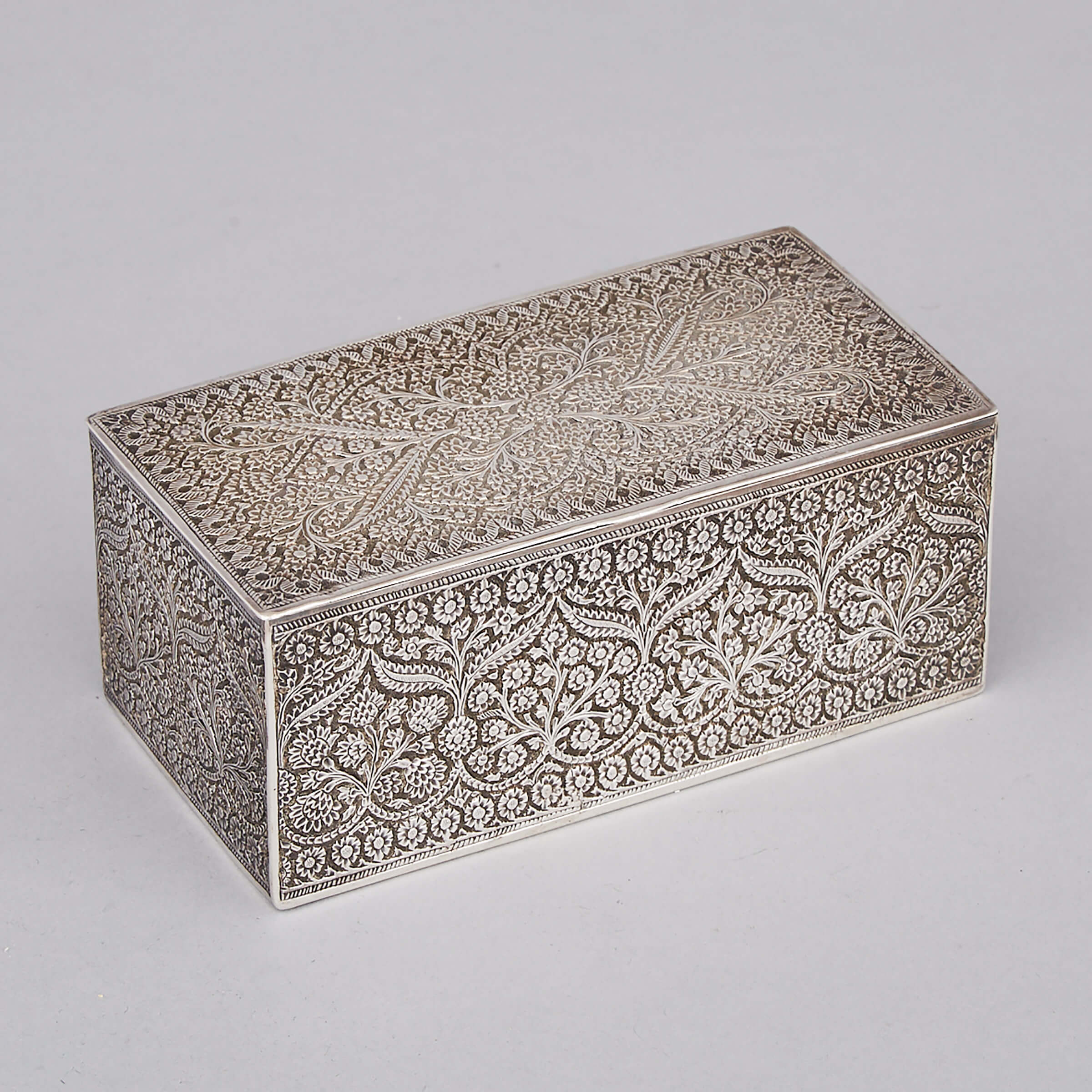 Indian Silver Rectangular Box, probably Kutch, early 20th century