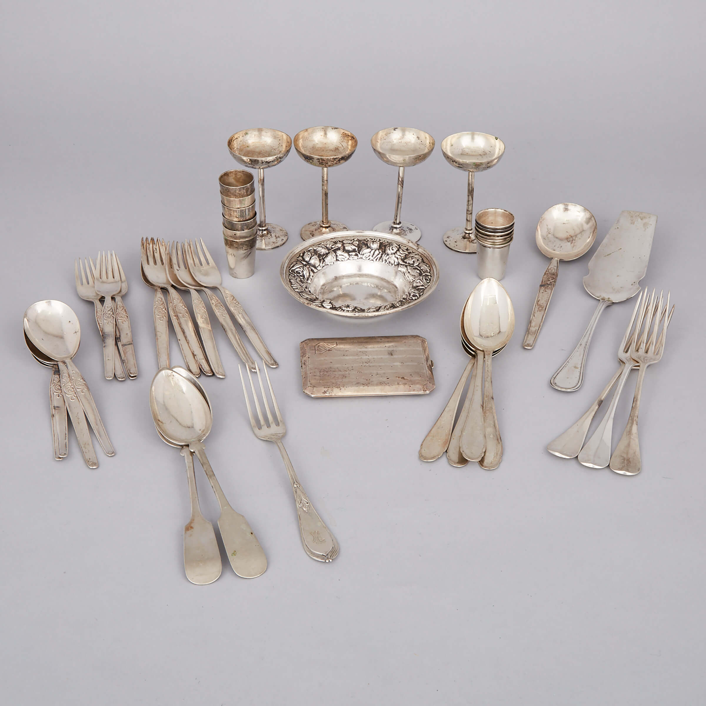 Group of Mainly German Silver, 20th century