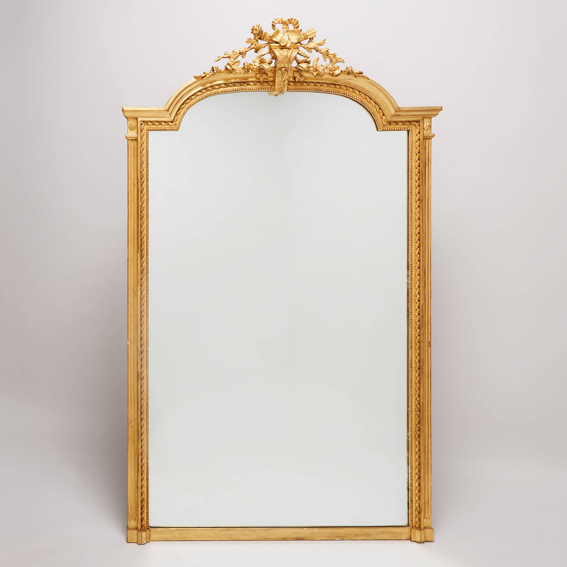 Louis XVI Style Giltwood Overmantle Mirror, early-mid 20th century