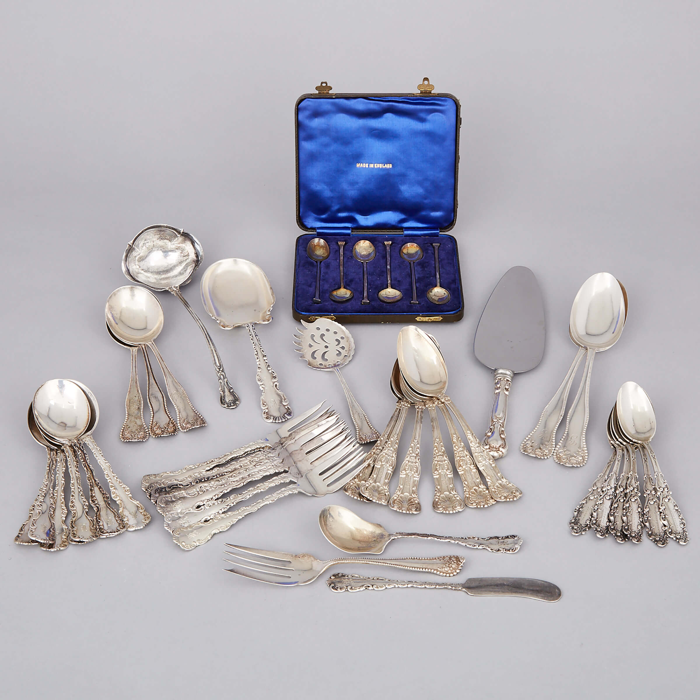 Group of North American and English Silver Flatware, 20th century