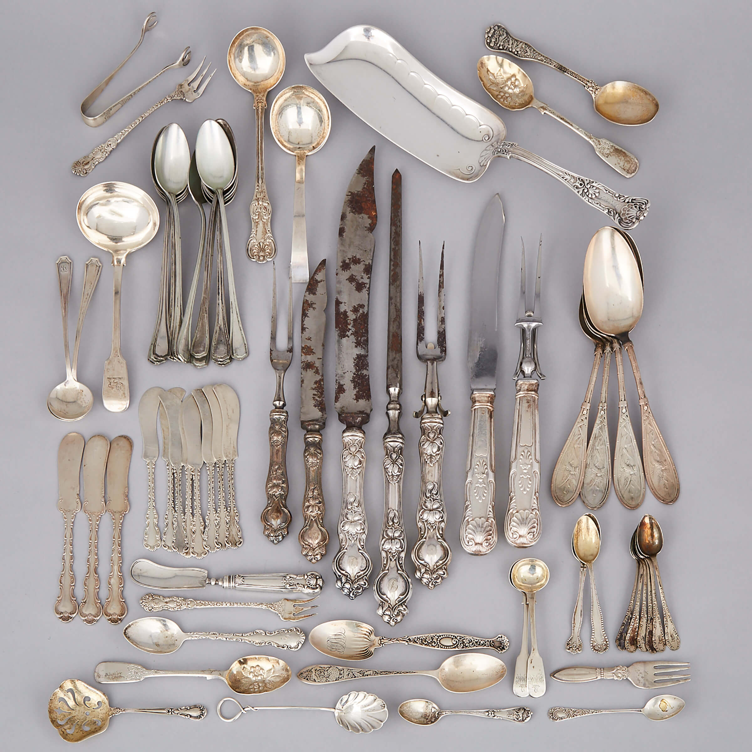 Group of North American and English Silver Flatware, 19th/20th century