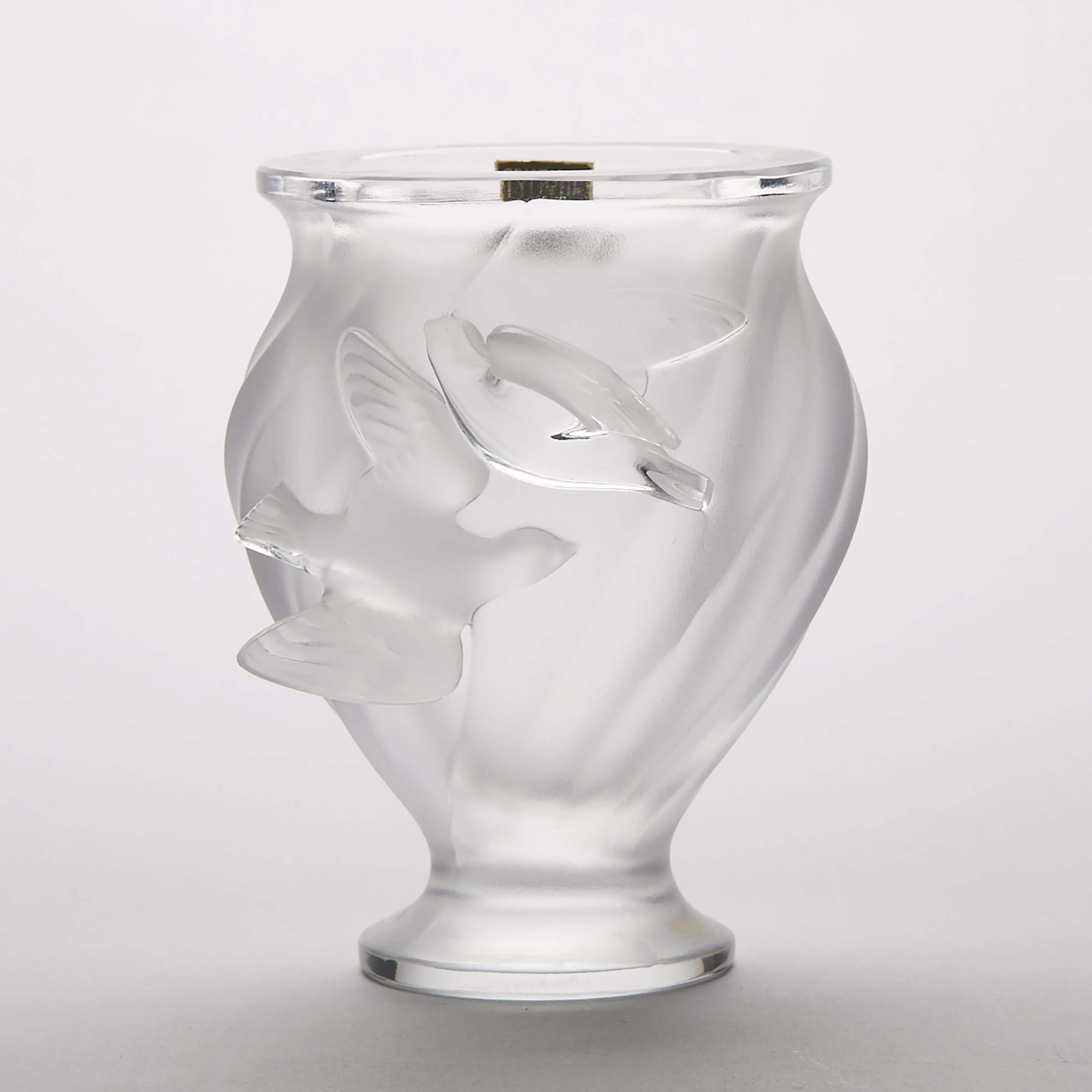 ‘Rosine’, Lalique Moulded and Frosted Glass Vase, post-1945