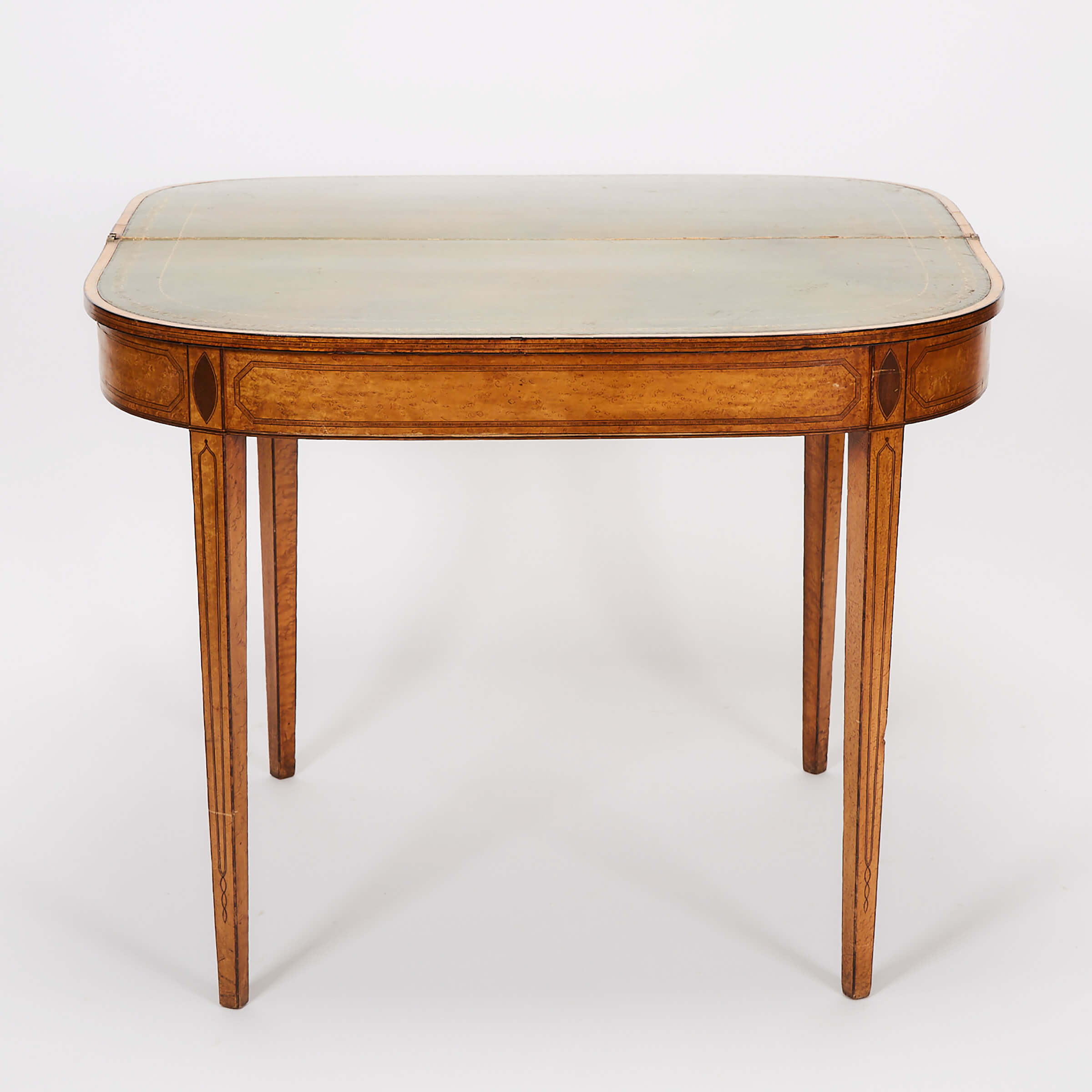 Hepplewhite Style Bird’s Eye Maple Games Table, early-mid 20th century